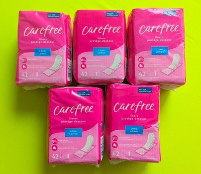 Carefree Acti-Fresh Long Unscented Panty Liners 42 ct - Lot of 5