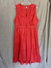 Red Midi Vacation Summer Beach Dress Old Navy XL Feminine Sleeveless