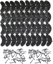 Heel Plates Shoe Taps Rubber Tips Sole Repair Pad Replacement with Nails, Black
