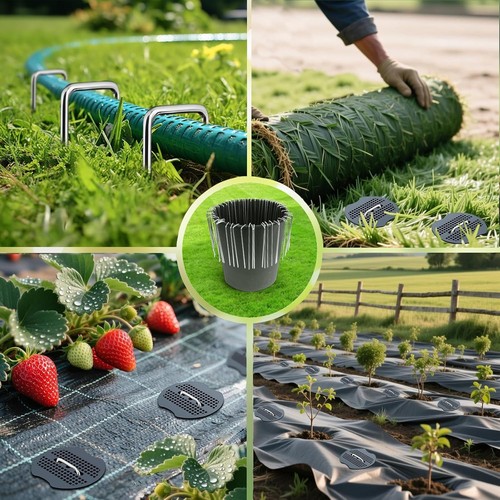6 Zoll Landschaft Heftklammern Set, 11 Stärke verzinkt U-Form Garten Pfähle 100... - Bild 6 von 8