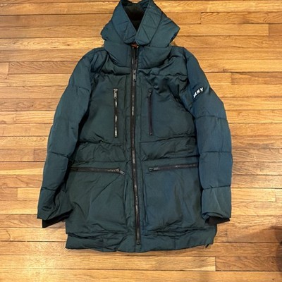 DKNY Boys Hooded Puffer Jacket Full Zip Green Size M Winter/Fall