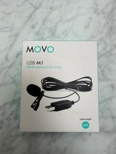 Movo M1 USB Lavalier Lapel Clip-on Microphone for PC and Mac 20' Cord