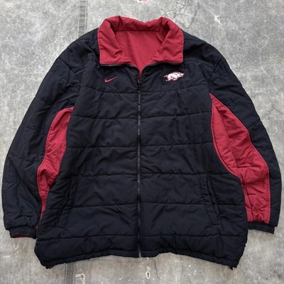 Vintage Y2K Nike Team Arkansas Razorbacks Reversible Puffer