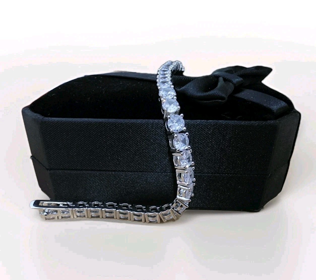 White Gold Finish Created Diamond 5mm 8 Inches Perfect Craftsmanship Unique