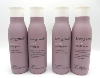 LIVING PROOF RESTORE SHAMPOO/ CONDITIONER 8 OZ (4 Bottles)