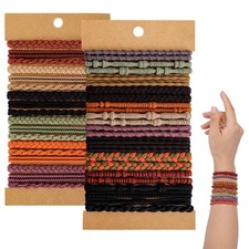 48 Pcs Boho Hair Ties Bracelets No Damage Ponytail Holders for Thick Thin Hair