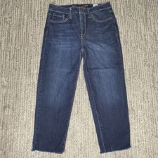 Seven7 Size 10 Women Jeans Mid Rise Tower Straight Crop Denim Blue