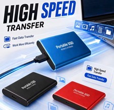 External SSD 2TB Portable Hard Drive USB 3.0 Type-C High Speed PC Mac