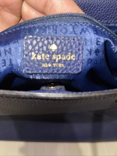 KATE SPADE Navy Blue Bridge Street Bow Bag Leather Tote Fancisca RN0102760 - Picture 9 of 19