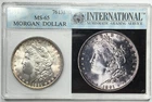 1891-P $1 Morgan Silver Dollar INGS MS65 VINTAGE GRADING HOLDER TONING ++ GRADE!