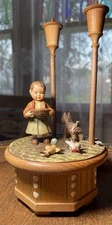 ANRI THORENS SWISS MUSIC BOX DUTCH GIRL & DOG "I COULD HAVE DANCED ALL NIGHT!"