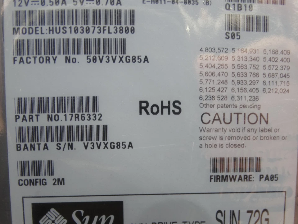 Hitachi 73GB Hard Drive SCSI Ultra 320/LVD/SE 10K RPM HUS103073FL3800 - Image 4 of 4