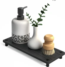 Quick Dry Sink Caddy Kitchen Sink Organizer, Water Absorbing Stone Tray for Sink