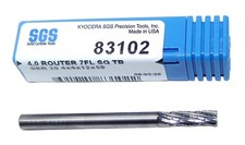 83102 Kyocera SGS 4.00mm Carbide CFRP Router Square End TiB2 Coated 0.1575" Diam