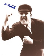 Al Barlick signed HOF Baseball Umpire Sepia Tone 8x10 Photo imperfect - COA