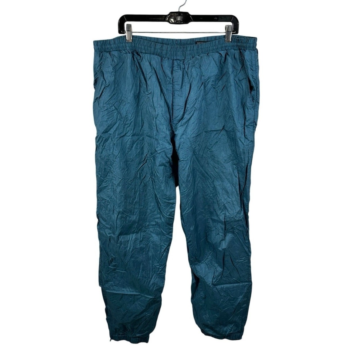 Vintage Christian Dior Monsieur Nylon Track Pants Lined Teal Blue