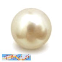 BIGIOTTERIA PERLINE - 2 palline in plastica forate perlate 20 mm - Crema - Foto 1 di 1