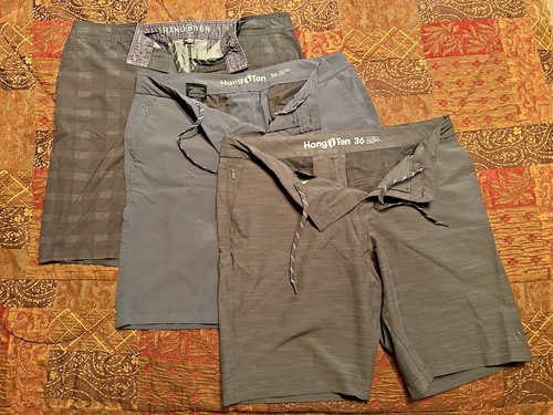 Lot Of 3 Hang Ten Hybrid Board Shorts Drawstring 32x11