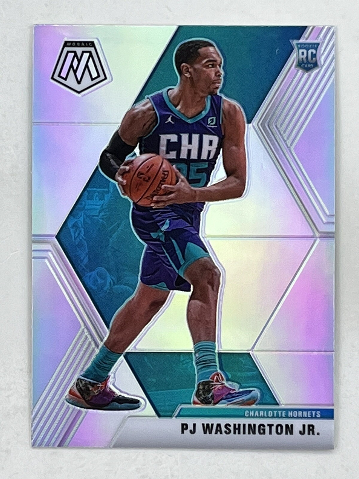 PJ Washington 2019-20 Panini Mosaic Silver Prizm RC #213 Hornets Trading Card