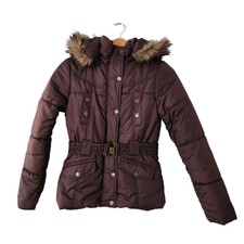 Dollhouse Outwear Brown Puffer Jacket Belted Waist Size Xs