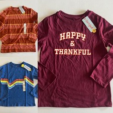 Lot of 3 Youth Long Sleeve Shirts Medium 8 Cat  Jack Blue Orange Maroon