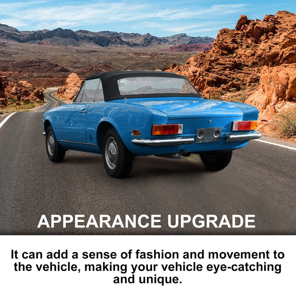 Fits Fiat 124 Spider CS1 Convertible Soft Top 1966-1979 Black Sailcloth Vinyl - Image 4 of 4