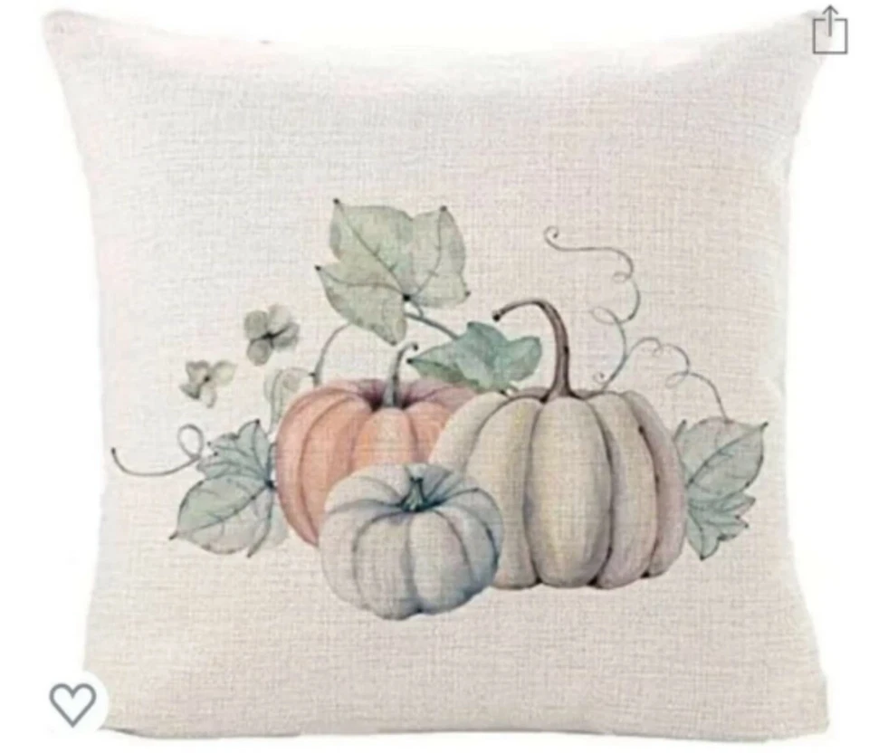 Fundas de almohada de calabaza decoraciones de otoño línea de algodón (paquete de 4, 18 x 18 pulgadas) Foto 3 de 4