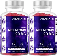 Vitamatic Melatonin 20mg Gummies for Adult 30 Servings -(60 Gummies (Pack of 2))