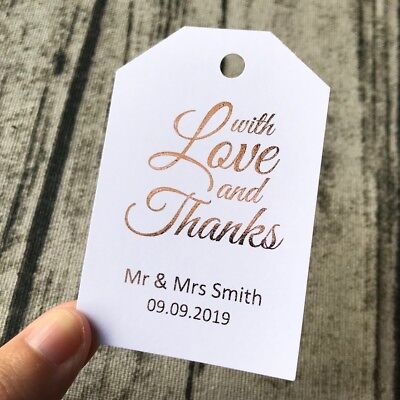 Details about   Rose Gold Silver Foil Personalized Wedding Gift Labels Favor Thank You Stickers