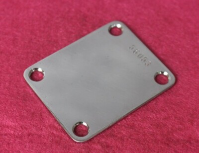 Aged Chrome Serial Number Stamped Neck Plate For Strat Tele 1961 - #56XXX
