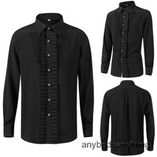 Elegant Men's Renaissance Gothic Victorian Shirts with Accordion Pleats Shirts