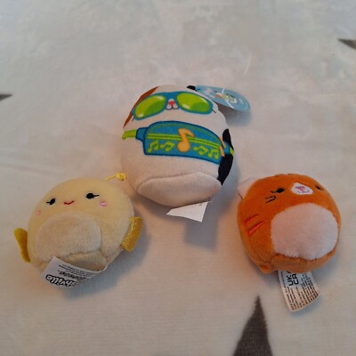 Squishmallow 2 Inch Lot Bundle of 3 Cam NWT Nixie Butterfly And GiGi Tabby Cat