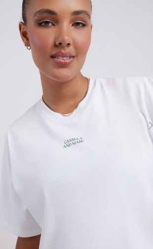 C&M Camilla Marc Womens Classic Fresh White Valencia Tshirt Dress Sz 10 RRP$140 - Picture 3 of 6