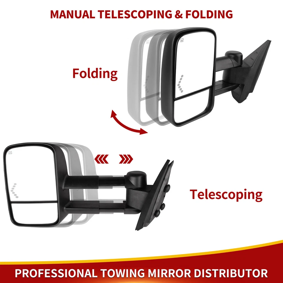 Pair Power Heated Tow Mirrors for 2007-2013 Chevy Silverado 1500 2500HD 3500HD - Image 4 of 4