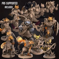 Foxfolk by Bite the Bullet | D&D | DnD | Miniature | Print on Demand