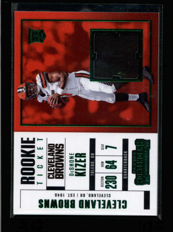 Carte DeShone Kizer Rookie Panini Preferred 2017 - Patch Silhouette /50 Browns