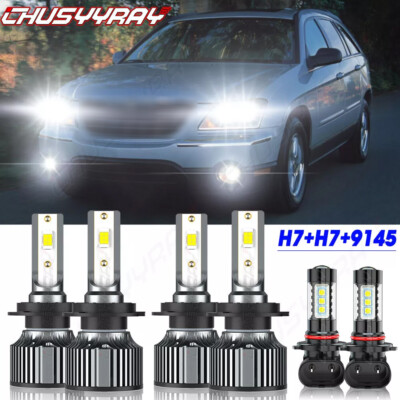 For Chrysler Pacifica 2004-2006 6x 6000K LED Hi/Lo Headlight + Fog