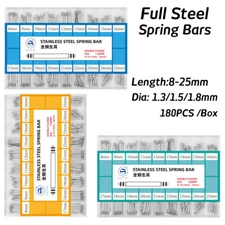 180PCS 8-25mm Full Steel Watch Band Spring Bar Connect Rods Pins 1.3 1.5mm 1.8mm
