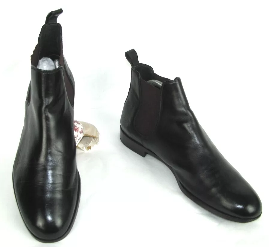 TRIVER FLIGHT Boots Lady Horse Riders Chelsea Flat Black Leather 40 Mint