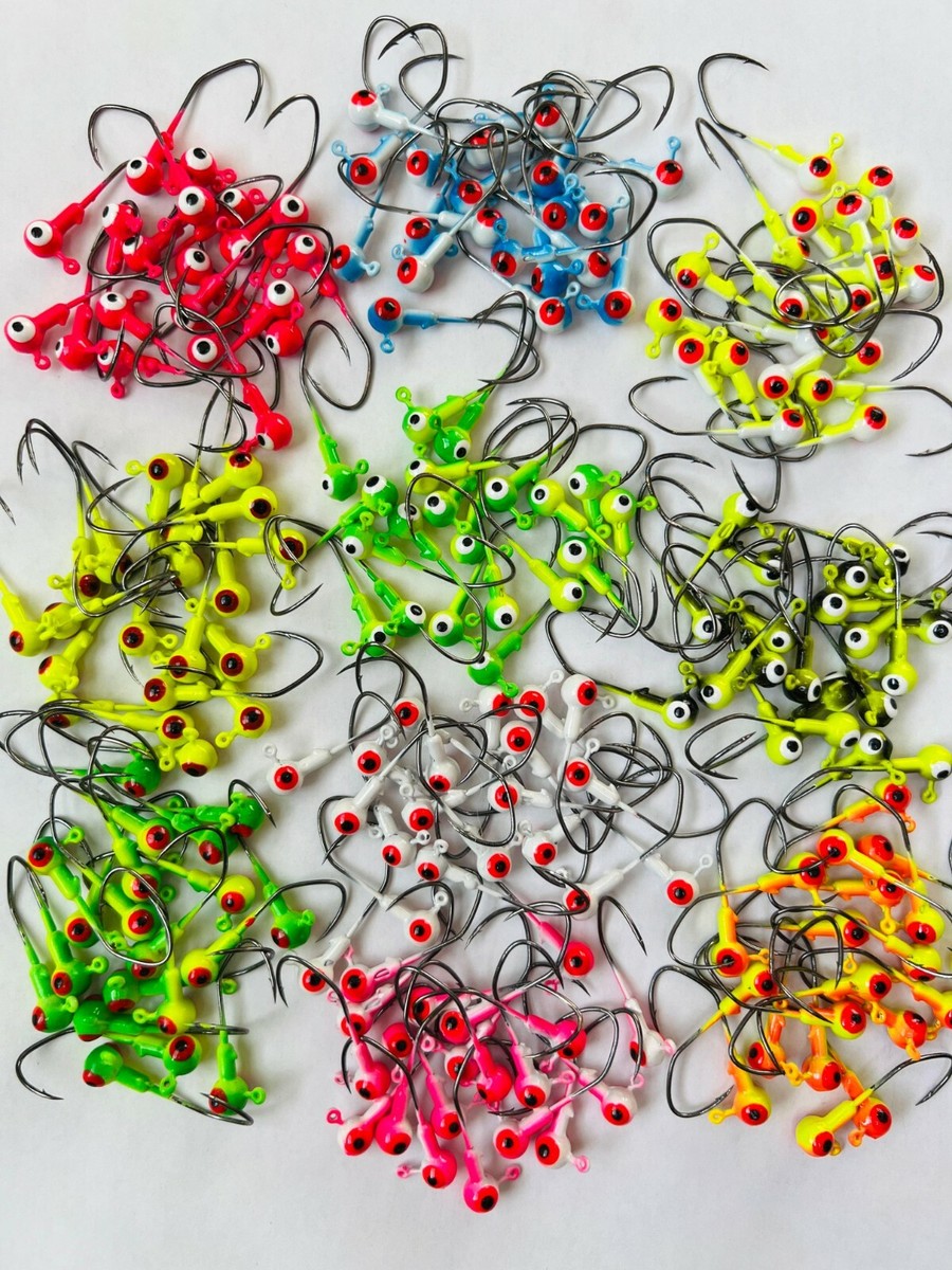 1/32 1/16 1/8oz Crappie Jig Heads Fishing Sickle Hooks  Crappie-Panfish-Trout | eBay