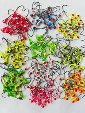 1/32 1/16 1/8oz Crappie Jig Heads Fishing Sickle Hooks Crappie-Panfish-Trout🌟