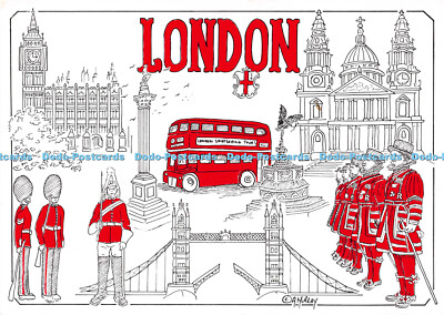 D114717 Einige bekannte Sehenswürdigkeiten von London. AM Publikationen. Bournemouth Acorn Pr