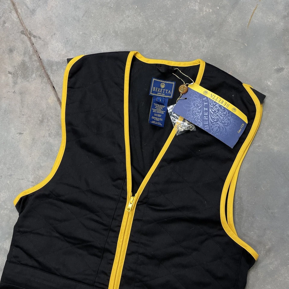 NWT Men’s Beretta Trap Cotton Vest Black / Yellow Large - Image 2 of 4