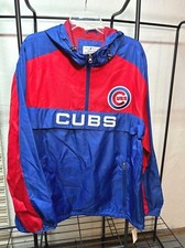 Chicago Cubs G-III Men's Pullover Quarter -Zip Hooded Large Jacket~Blue