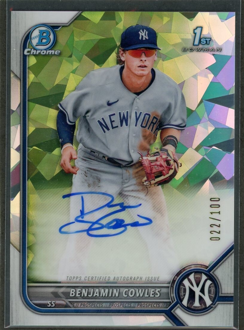 2022 Bowman Chrome Benjamin Cowles AUTO #CPA-BC ATOMIC REFRACTOR /100 (M)