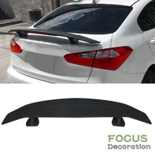 2 Pedestal 52 Universal Matte Black Trunk Spoiler Wing Fin Tail W Led Lights