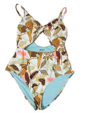Aerie Swimsuit Women Size L/G Cutouts One Piece Bathing Suit Brazil Cut Lined
