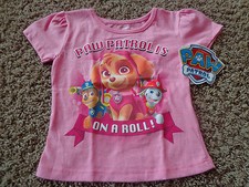 NICKELODEON girl's NWT sz 2T pink Paw Patrol on a Roll cotton blend graphic tee