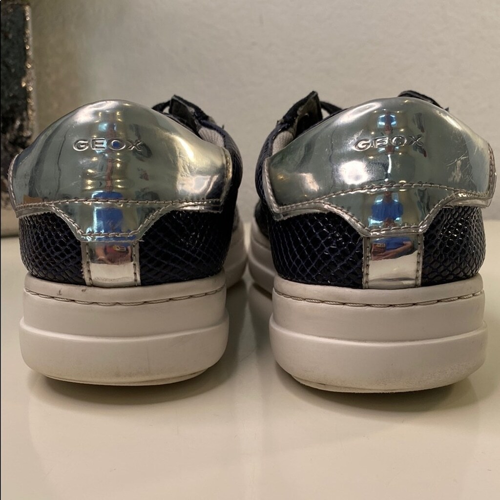 Geox Python Embossed Navy and Silver Sneakers Siz… - image 6