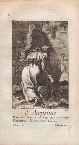 Portrait XVIIIe Saint Acepsime Akepsimas Anachorète Perse Persia - Imagen 2 de 6